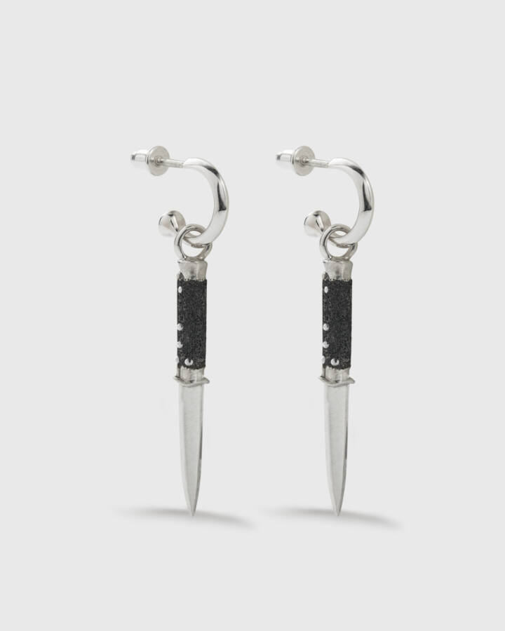 Greaser Earrings, Silver, Wildsons, product image