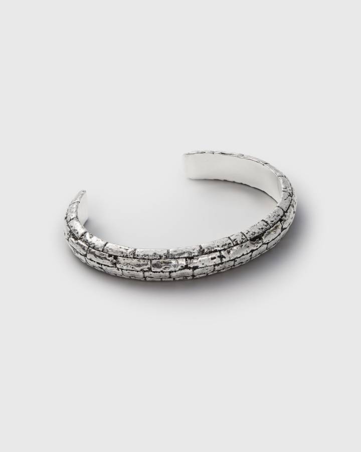 Kotel Open Bangle - Silver, Gematria, Product Image